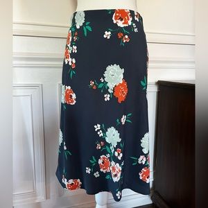 LOFT Outlet | Blue Grey Floral Midi Skirt